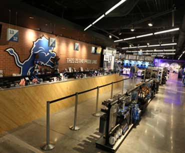 Detroit Lions ford Field Pro Shop - Surface Prep & Polished Concrete